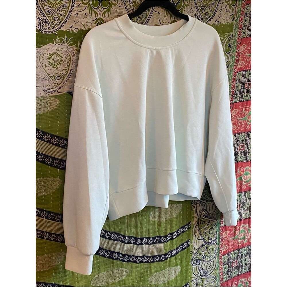 Lululemon Creamy Mint Softstreme Perfectly Oversized Cropped Crew Size 4 - Picture 7 of 15